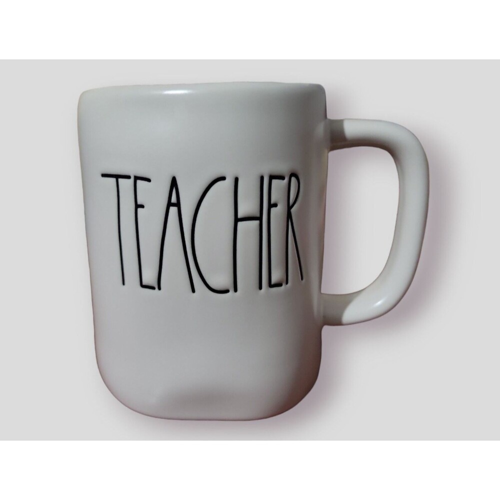 Rae Dunn by Magenta Mug _ 'Teacher' - Large - Off White - 18 oz.